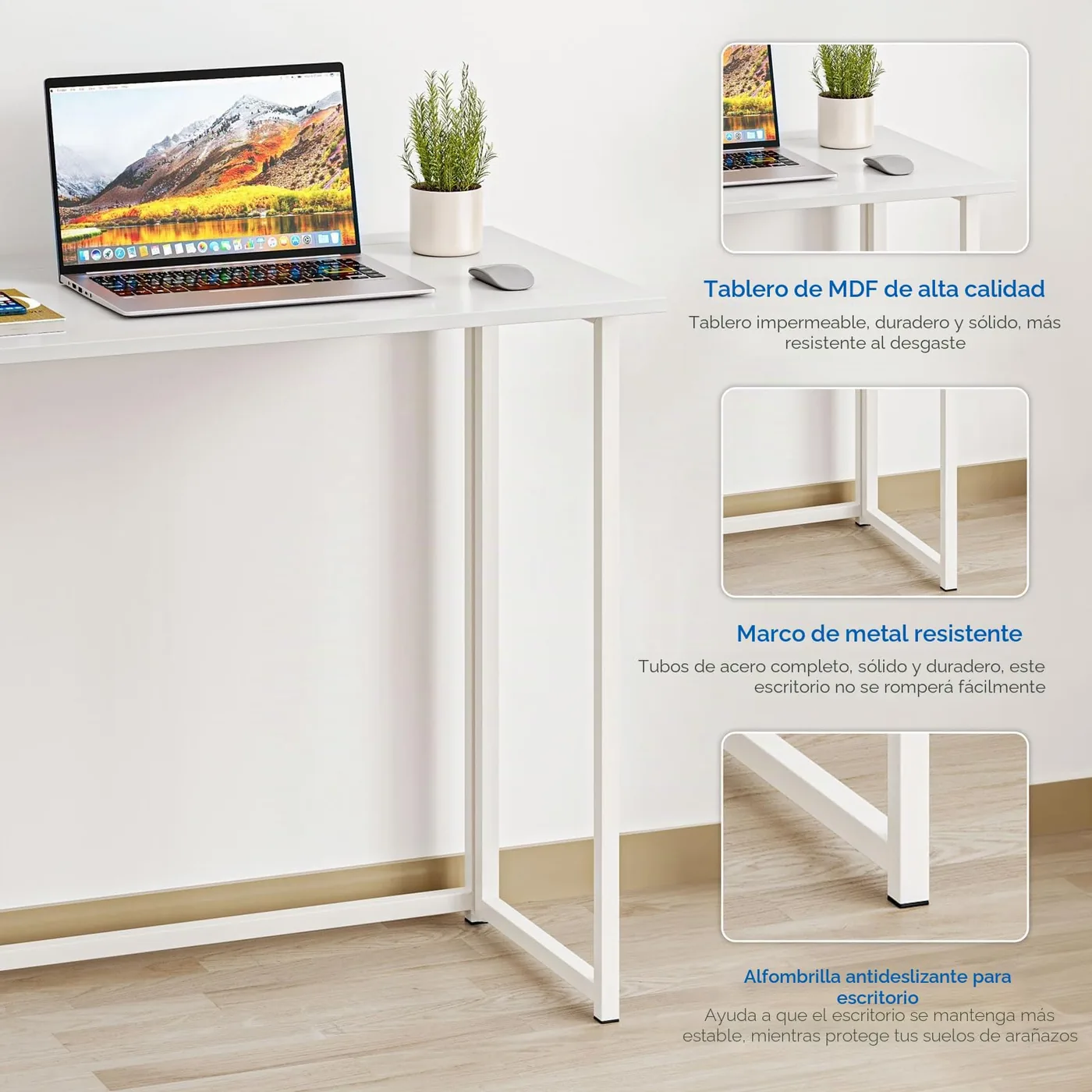 Dripex Mesa Escritorio Plegable sin Ensamblaje 80 × 45 cm, imagen 4