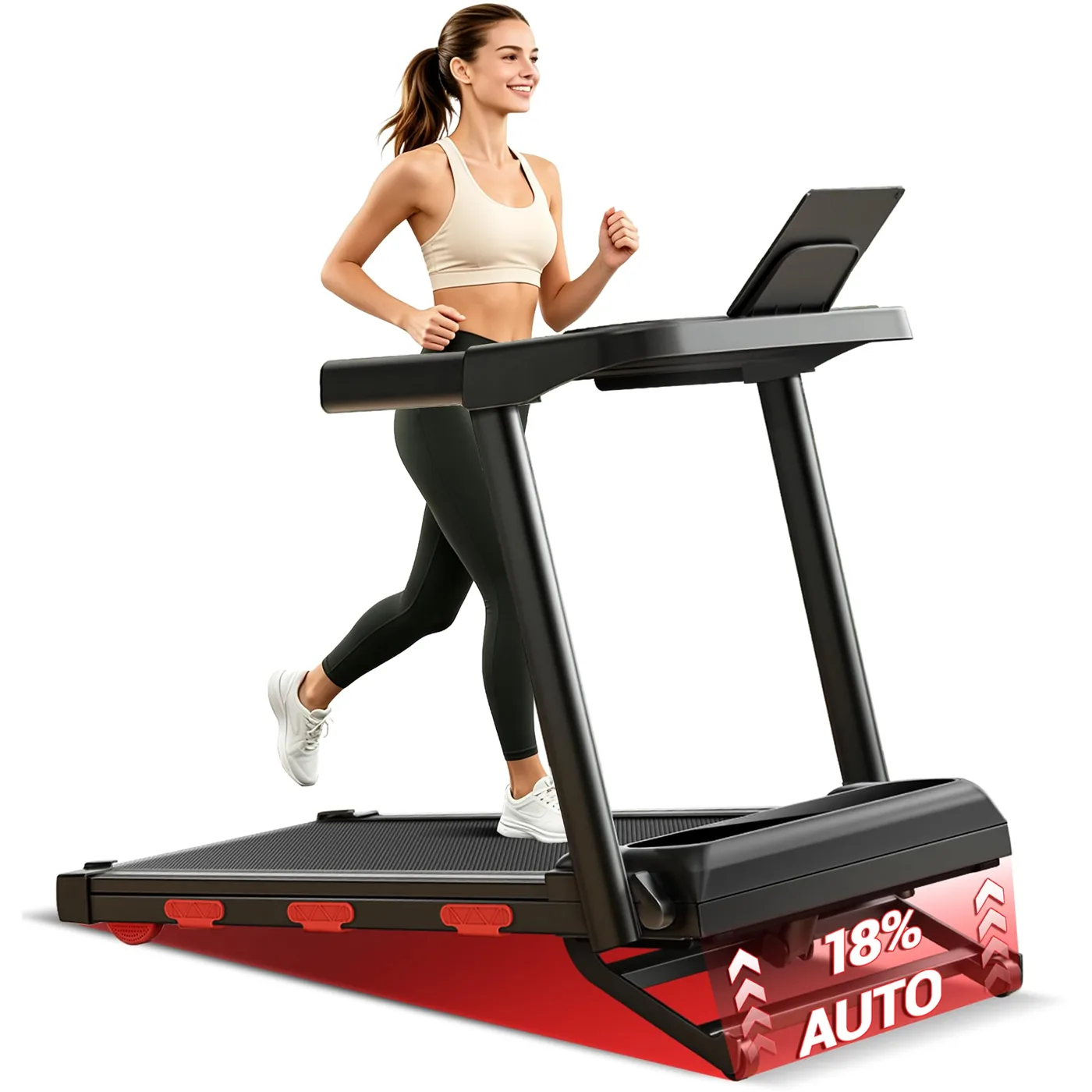 LONTEK Cinta de Correr Plegable con Inclinación