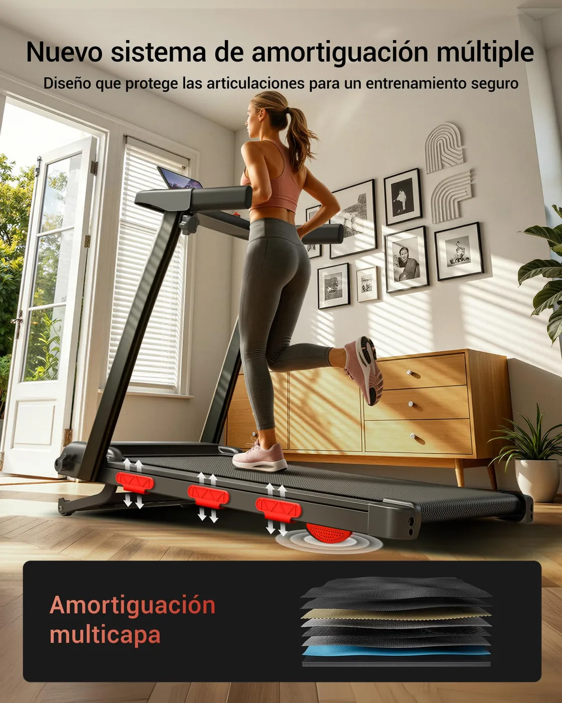 LONTEK Cinta de Correr Plegable con Inclinación, imagen 4
