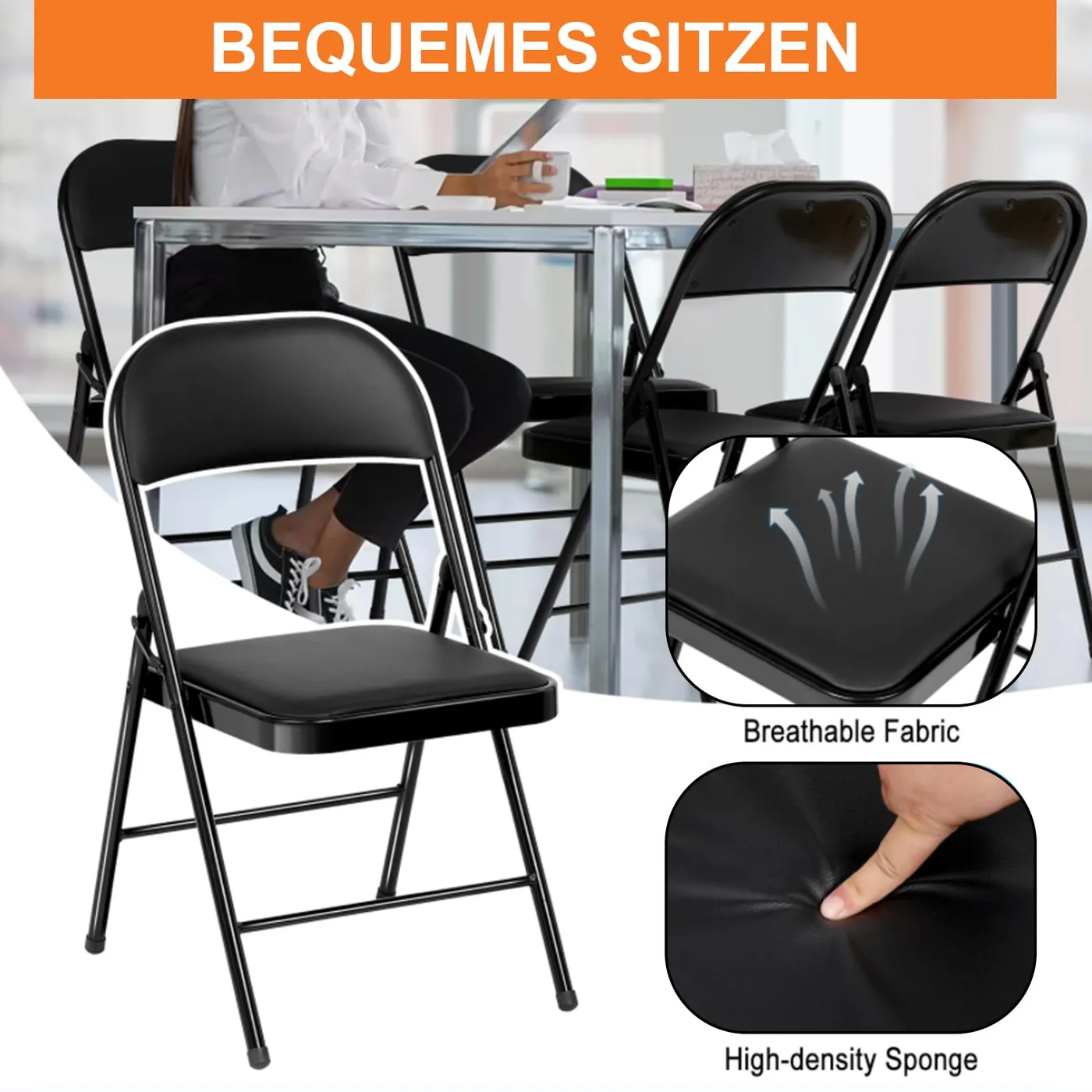 Set de 6 Sillas Plegables de Comedor y Jardín, imagen 5