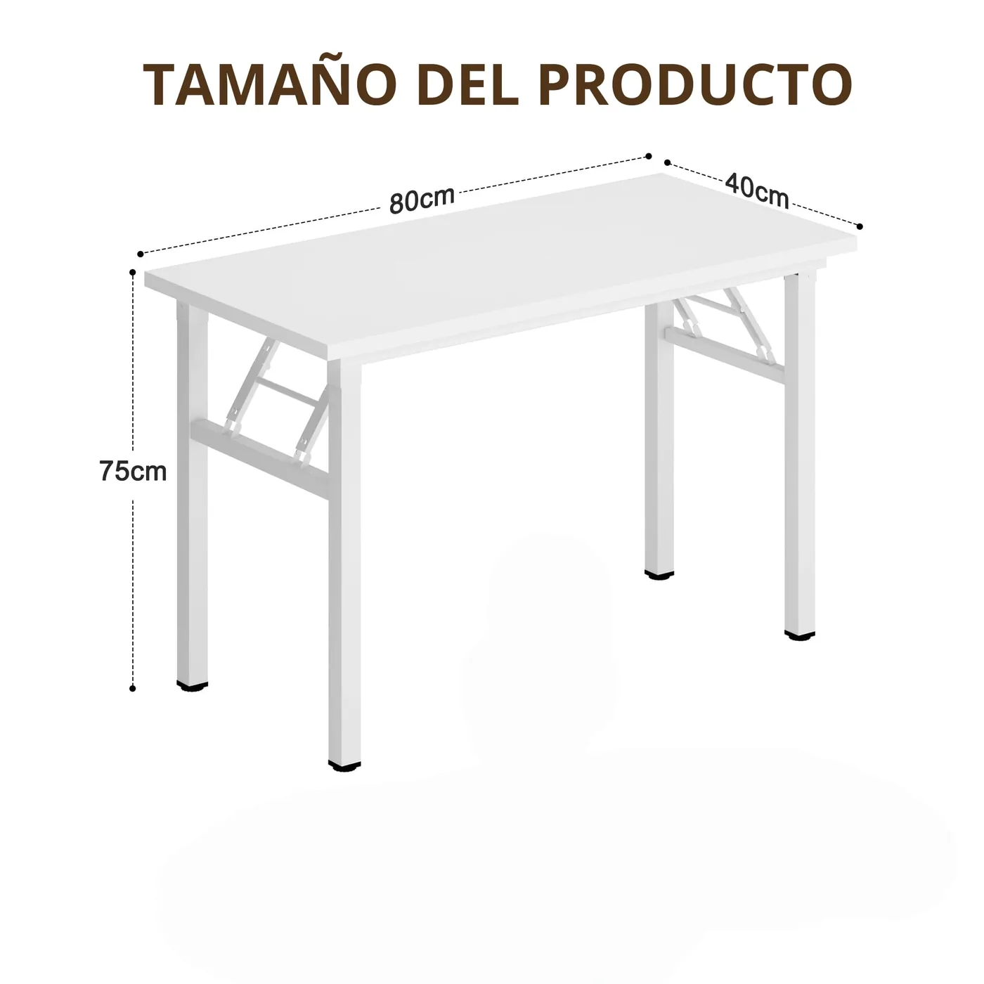 SogesHome AC5DW-8040 Mesa Plegable Compacta 80 × 40 cm, imagen 2