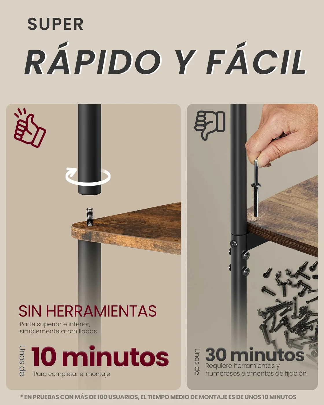 VASAGLE Estantería de 6 Niveles sin Herramientas, imagen 4