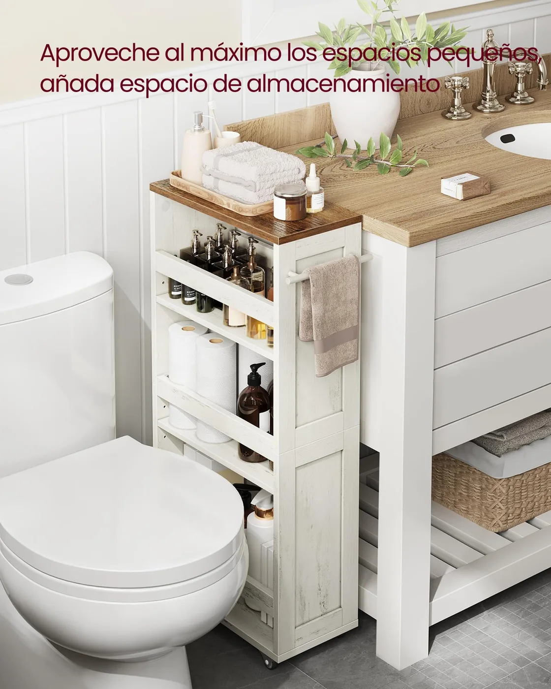 VASAGLE Carrito de Almacenaje Delgado de 4 Niveles, imagen 5